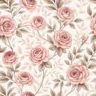 Floral Pink Vintage (2) throw pillow, 16 x 16 in, pink and brown floral print