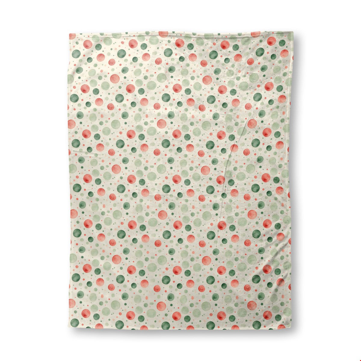 Watercolor Christmas (1) fleece blanket, 60 x 80 in, green and red christmas print