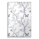 Butterfly Toile (1) area rug, 30 x 45 in, white and black botanical print