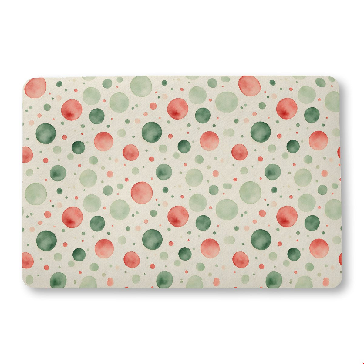 Watercolor Christmas (1) bath mat, 24 x 36 in, green and red christmas print