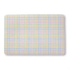 Balloon Dog Pastels (3) bath mat, 24 x 36 in, blue and pink geometric print