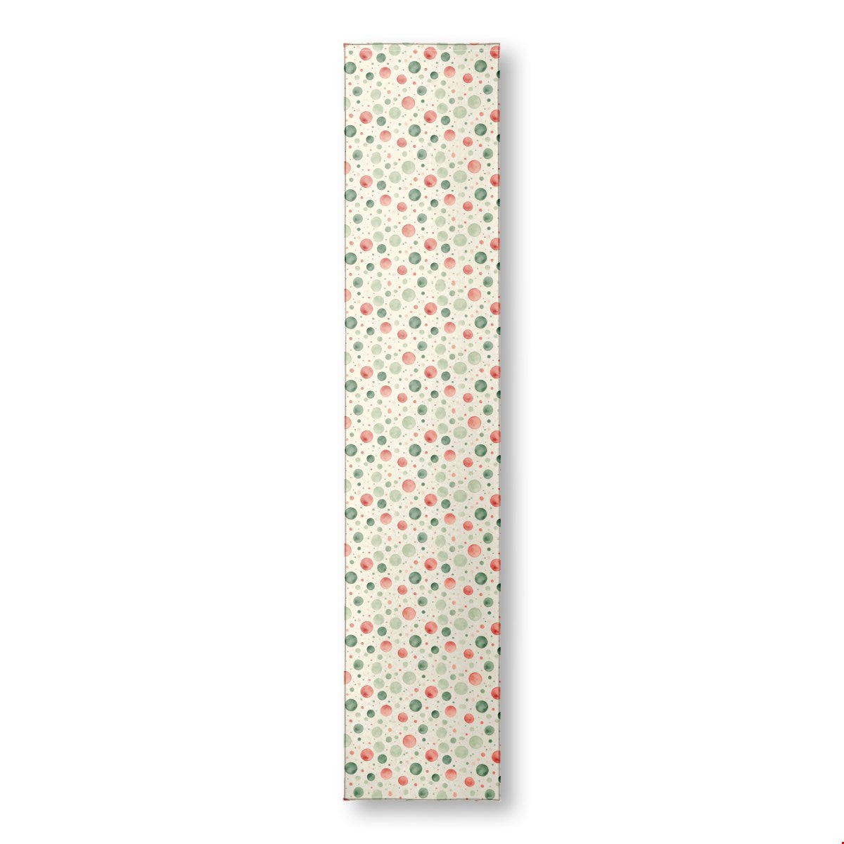 Watercolor Christmas (1) area rug, 144 x 30 in, green and red christmas print