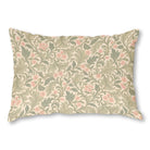 Morris Botanical (1) throw pillow, 14 x 20 in, green and pink botanical print