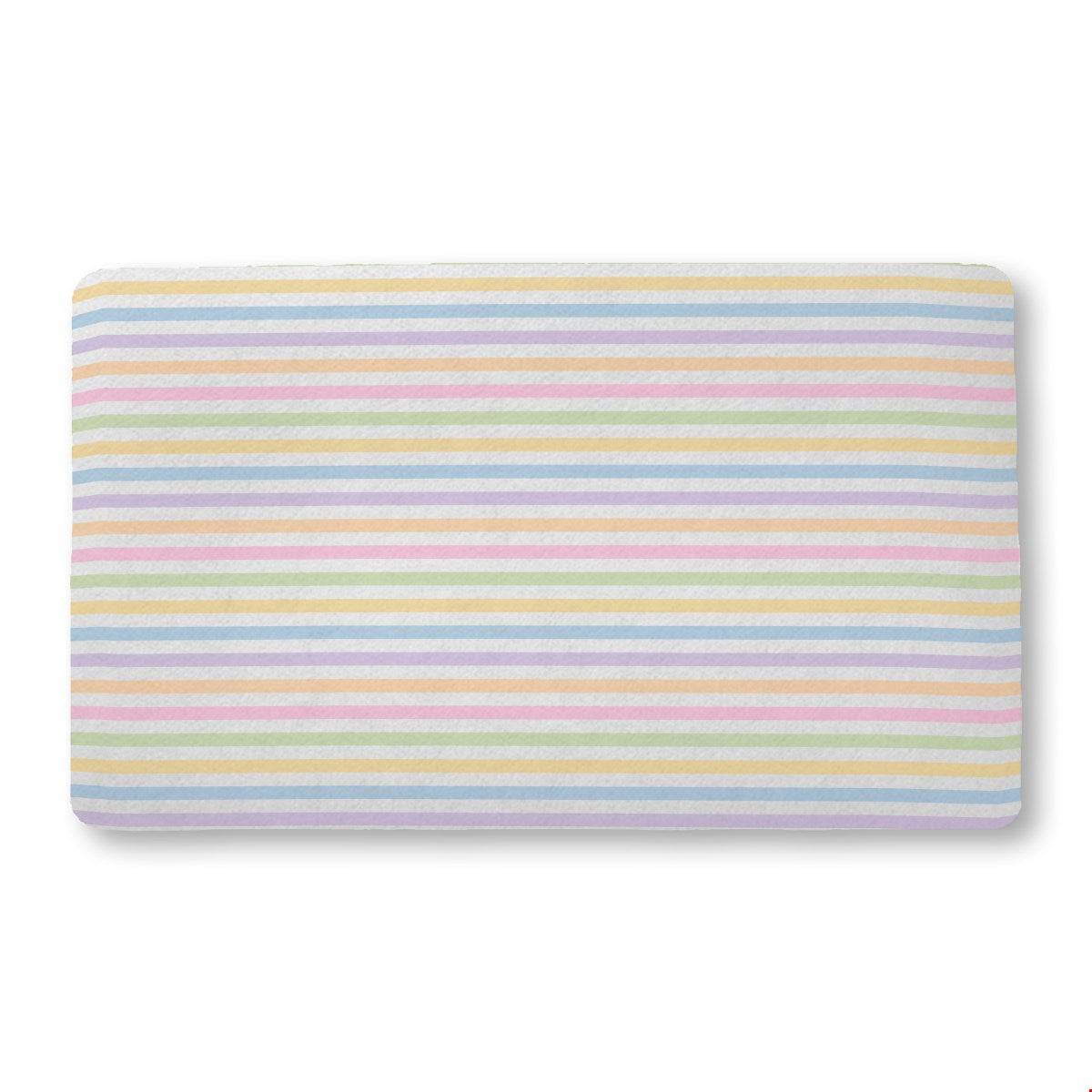Balloon Dog Pastels (4) bath mat, 18 x 30 in, pink and blue geometric print