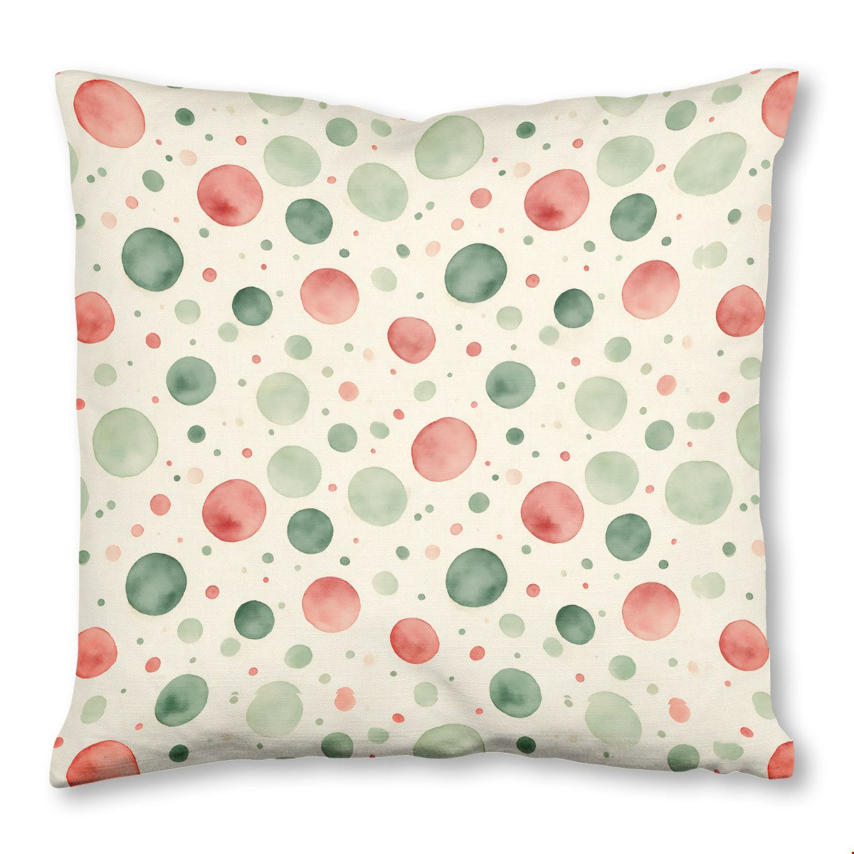 Watercolor Christmas (1) throw pillow, 26 x 26 in, green and red christmas print
