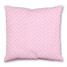 Balloon Dog Pastels (2) throw pillow, 18 x 18 in, pink and off white hearts print