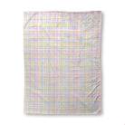Balloon Dog Pastels 1 super plush blanket, 30 x 40 in, pink and blue geometric print