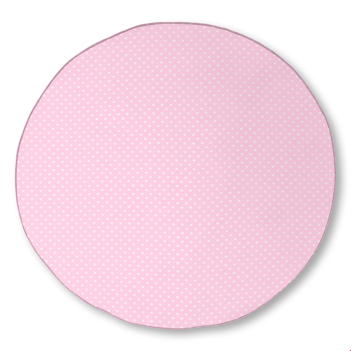 Balloon Dog Pastels (2) area rug, 60 in round, pink and off white hearts print