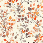 Botanical Neutrals (1) fleece blanket, 30 x 40 in, off white and orange botanical print