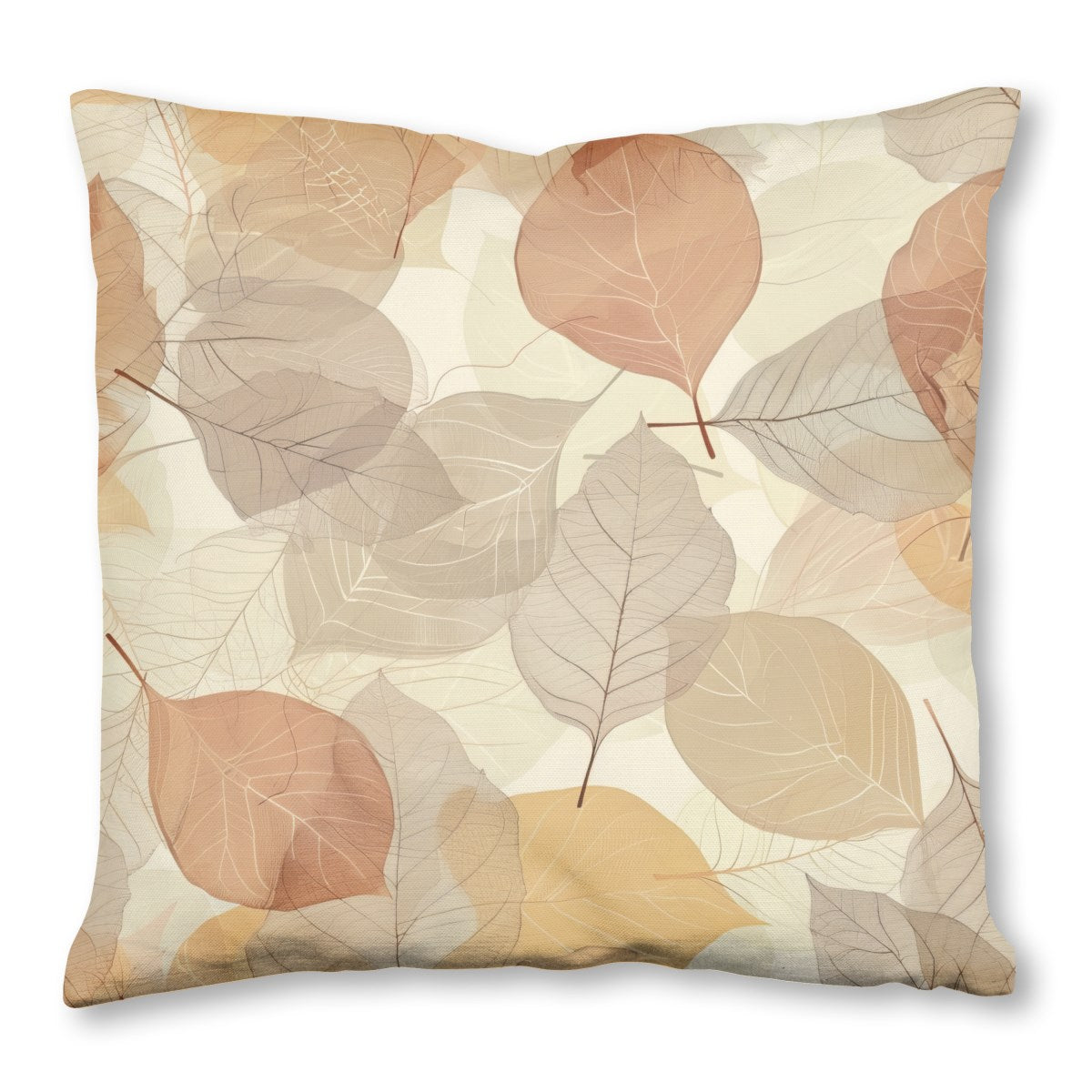 Autumn Neutrals  (1) throw pillow, 18 x 18 in, gray and brown fall print