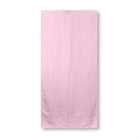 Balloon Dog Pastels (2) beach towel, 30 x 60 in, pink and off white hearts print