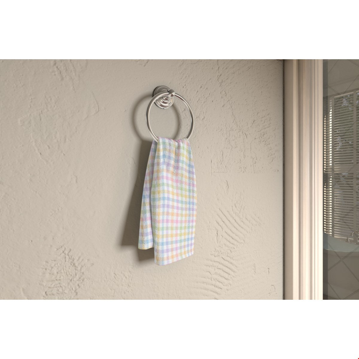 Balloon Dog Pastels (3) towel, 16 x 25 in, blue and pink geometric print