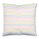 Balloon Dog Pastels (4) throw pillow, 16 x 16 in, pink and blue geometric print