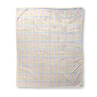 Balloon Dog Pastels (3) fleece blanket, 50 x 60 in, blue and pink geometric print