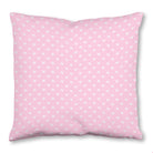 Balloon Dog Pastels (2) throw pillow, 16 x 16 in, pink and off white hearts print