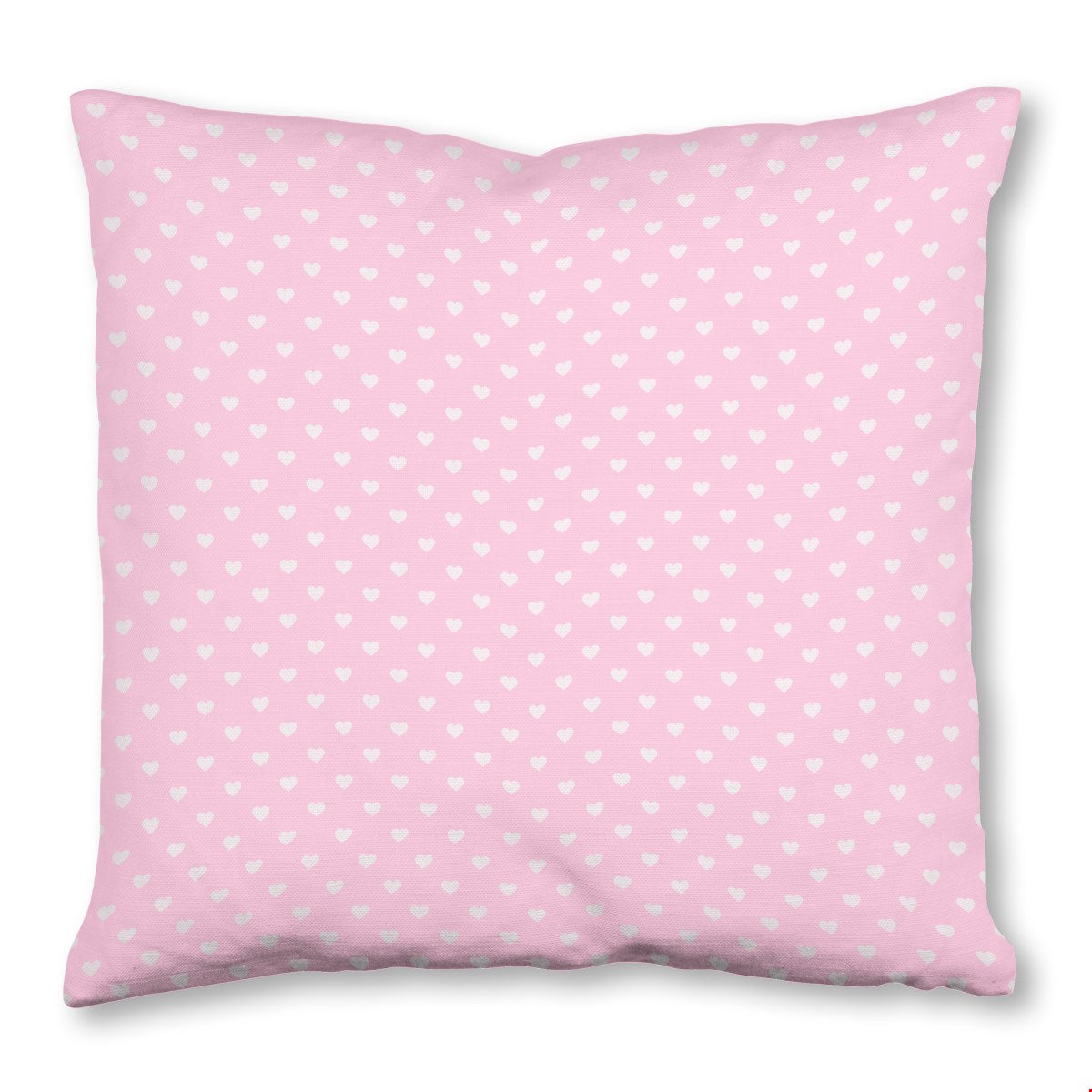 Balloon Dog Pastels (2) throw pillow, 26 x 26 in, pink and off white hearts print