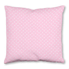 Balloon Dog Pastels (2) throw pillow, 26 x 26 in, pink and off white hearts print