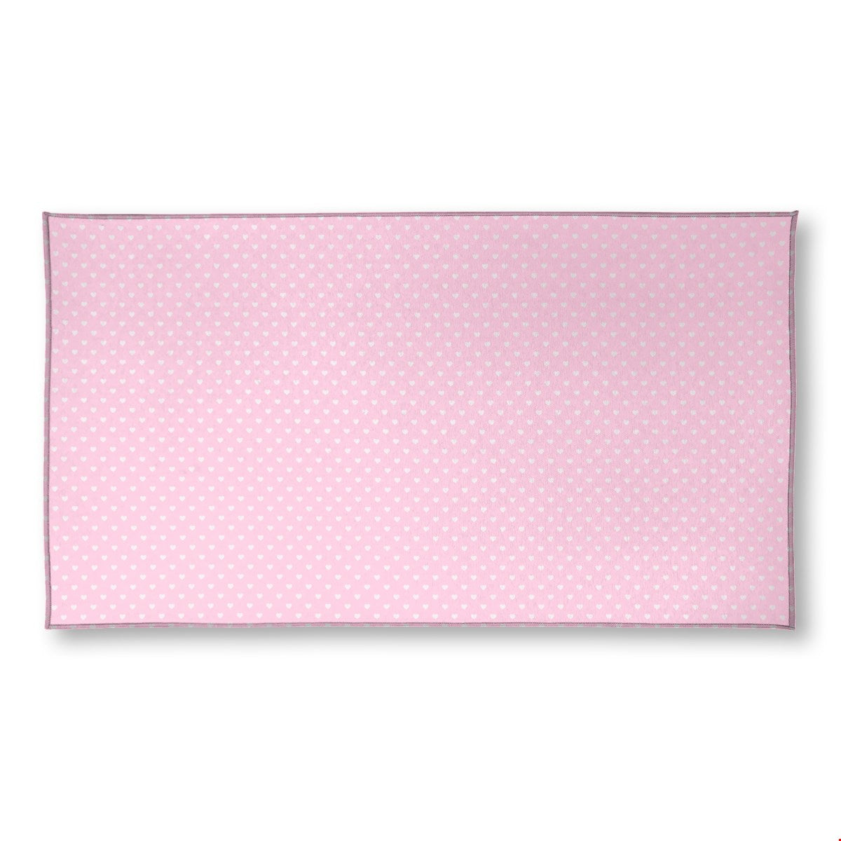 Balloon Dog Pastels (2) area rug, 35 x 63 in, pink and off white hearts print